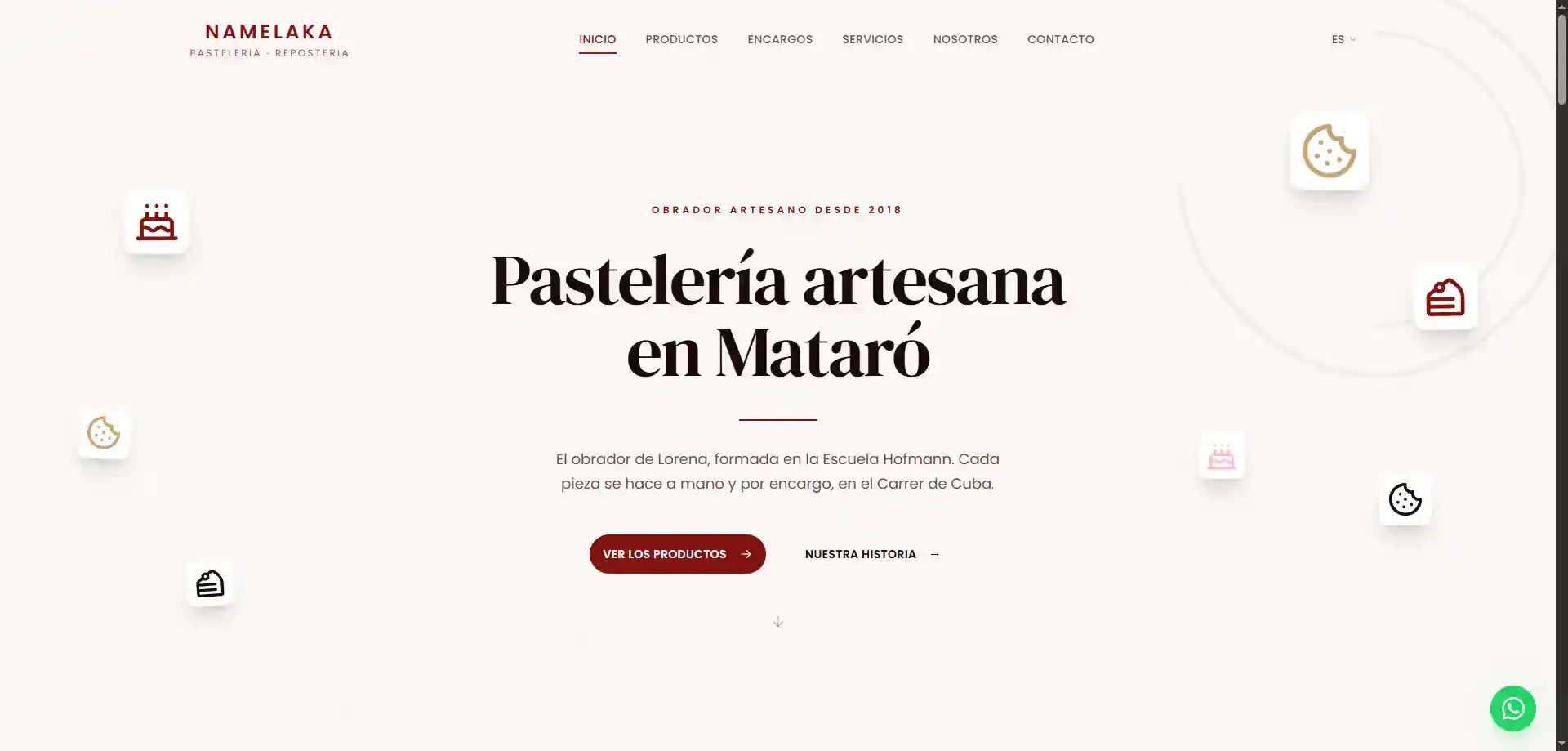 Web Namelaka en un portatil